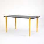 Τραπεζαρία Eurotas ανθρακί κίτρινο μελαμίνη 120x60x75εκ ed16010 - Image 5