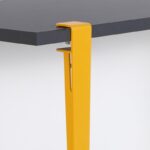 Τραπεζαρία Eurotas ανθρακί κίτρινο μελαμίνη 120x60x75εκ ed16010 - Image 3