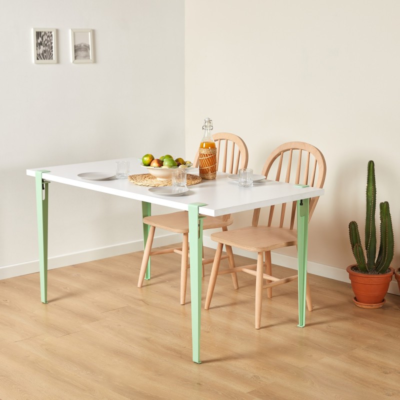 16013_0-800x800 Τραπέζι δείπνου Eurotas άσπρο μέντα μελαμίνη 120x60x75εκ ed16013 - Image 1