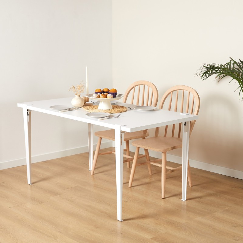 16014_0-800x800 Τραπεζαρία Eurotas άσπρο μελαμίνη 120x60x75εκ ed16014 - Image 1