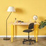 Γραφείο Eridanos ξύλινo κίτρινο χρώμα μελαμίνη 120x60x75cm ed16035