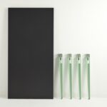 Τραπέζι Pinios ανθρακί μελαμίνη mint μεταλλικά πόδια 150x75cm ed16037 - Image 4