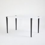 Τραπέζι Pinios άσπρη μελαμίνη μαύρα μεταλλικά πόδια 150x75cm ed16041 - Image 5