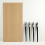 Τραπέζι Pinios Wooden μελαμίνη μαύρα μεταλλικά πόδια 150x75cm ed16045 - Image 4