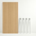 Τραπέζι Pinios Wooden μελαμίνη άσπρα μεταλλικά πόδια 150x75cm ed16048 - Image 4