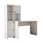 Γραφείο Vorrei plus λευκό χρώμα μελαμίνη 156 8x51 5x146 8cm ed16078 - Image 3