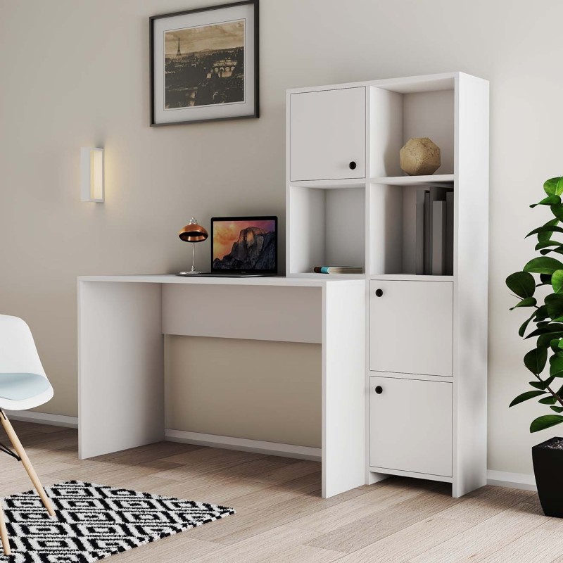 16079_0-800x800 Γραφείο Vorrei plus λευκό χρώμα μελαμίνη 156 8x51 5x146 8cm ed16079 - Image 1