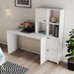 Γραφείο Vorrei plus λευκό χρώμα μελαμίνη 156 8x51 5x146 8cm ed16079 - Image 4