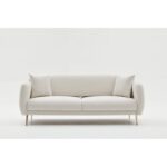 Καναπές κρεβάτι τριθέσιος Simena κρεμ χρώμα 210x80x95cm ed1607 - Image 3