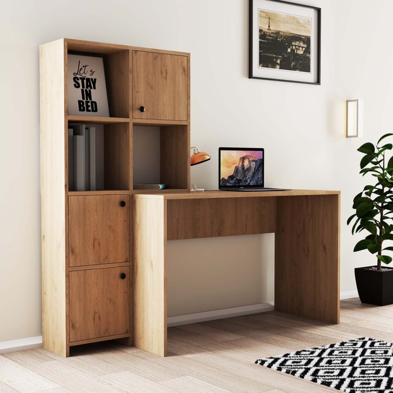 16080_0-800x800 Γραφείο Vorrei plus oak χρώμα μελαμίνη 156 8x51 5x146 8cm ed16080 - Image 1