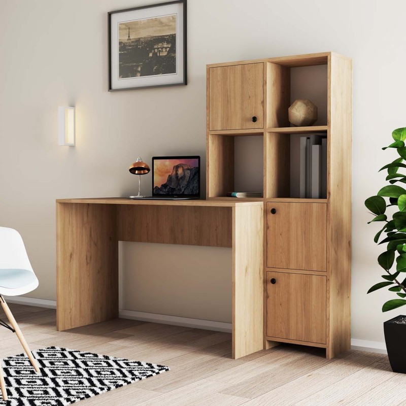 16081_0-800x800 Γραφείο Vorrei plus oak χρώμα μελαμίνη 156 8x51 5x146 8cm ed16081 - Image 1