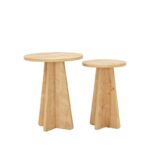 Τραπέζια σαλονιού σετ 2 τεμάχια Mushroom Sapphire Oak 40x50cm μελαμίνη ed16083 - Image 2