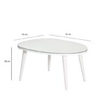 Τραπέζι σαλονιού Gusto άσπρο μελαμίνη επιφάνεια γυαλί 75x55x38εκ ed16089 - Image 2