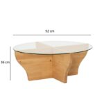 Τραπέζι σαλονιού Amphora Teak μασιφ ξύλο επιφάνεια γυάλι 92x92x36εκ ed16098 - Image 2