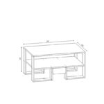 Τραπέζι σαλονιού Golden άσπρο καρυδί μελαμίνη 90x60x45εκ ed1609 - Image 2