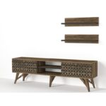 Έπιπλο TV Sofia χρώματος καρυδί 150x29 5x45 5cm ed1610 - Image 4
