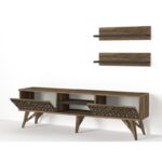 Έπιπλο TV Sofia χρώματος καρυδί 150x29 5x45 5cm ed1610 - Image 3