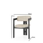 Πολυθρόνα Piu ξύλινη 58x49x76cm γκρι μαύρη ed16145 - Image 2