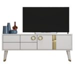 Έπιπλο τηλεόρασης Aquila λευκή μελαμίνη 120x30x50cm ed16173 - Image 4