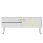 Έπιπλο τηλεόρασης Aquila λευκή μελαμίνη 120x30x50cm ed16173 - Image 3