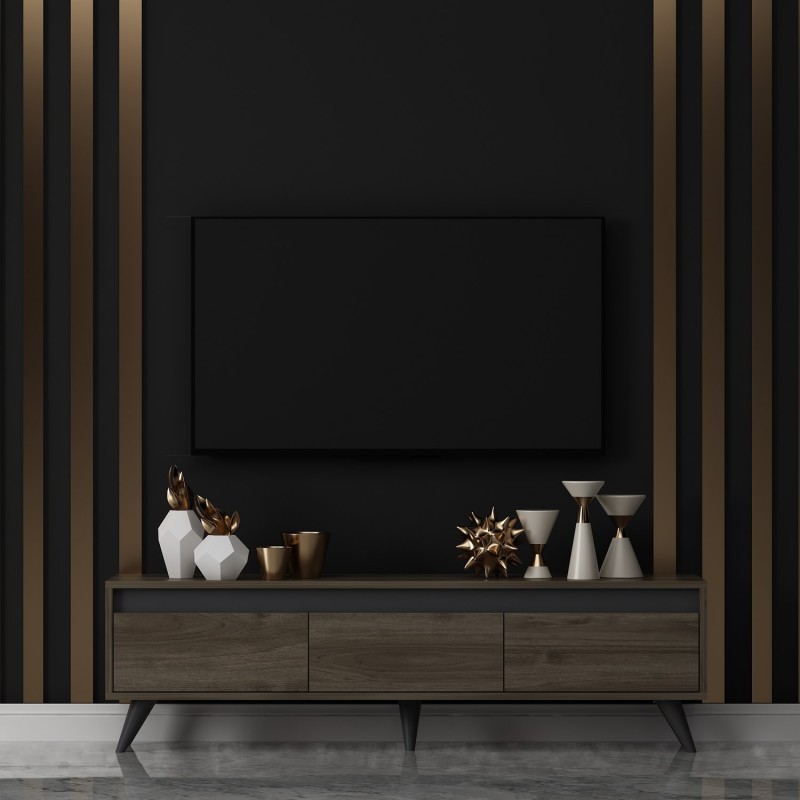 16175_0-800x800 Έπιπλο τηλεόρασης Century καρυδί χρώμα 150x45x30cm ed16175 - Image 1