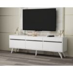 Έπιπλο τηλεόρασης River λευκό 150x48x30cm ed16180 - Image 5