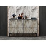 Μπουφέ Stria ανθρακί Marble 120x75x30cm μελαμίνη ed16195