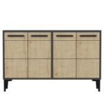 Μπουφέ Stria ανθρακί Sapphire Oak 120x75x30cm μελαμίνη ed16196 - Image 3