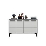 Μπουφέ Stria ανθρακί λευκό 120x75x30cm μελαμίνη ed16197 - Image 4