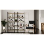 Βιβλιοθήκη Vog atlantic pine μελαμίνη μεταλλικός σκελετος 143 5x30x175εκ ed161 - Image 5