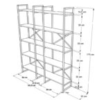 Βιβλιοθήκη Vog atlantic pine μελαμίνη μεταλλικός σκελετος 143 5x30x175εκ ed161 - Image 2