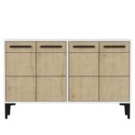 Μπουφέ Stria Sapphire Oak λευκό 120x75x30cm ed16203 - Image 3