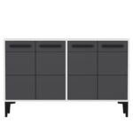 Μπουφέ Stria ανθρακί λευκό 120x75x30cm μελαμίνη ed16204 - Image 3