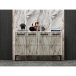 Μπουφέ Stria λευκό Marble 120x75x30cm μελαμίνη ed16205