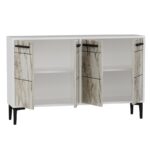 Μπουφέ Stria λευκό Marble 120x75x30cm μελαμίνη ed16205 - Image 5