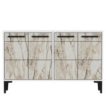 Μπουφέ Stria λευκό Marble 120x75x30cm μελαμίνη ed16205 - Image 3