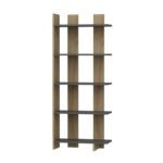 Βιβλιοθήκη Elas ανθρακί μαύρο δρυς μελαμίνη 62x25x150εκ ed16213 - Image 3