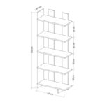 Βιβλιοθήκη Elas ανθρακί μαύρο δρυς μελαμίνη 62x25x150εκ ed16213 - Image 2