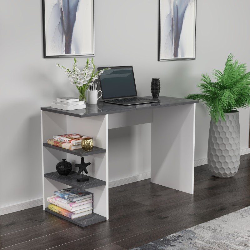 16220_0-800x800 Γραφείο Nuovo μαύρο λευκό 110x45x71 8cm μελαμίνη ed16220 - Image 1