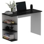 Γραφείο Nuovo μαύρο λευκό 110x45x71 8cm μελαμίνη ed16220 - Image 5