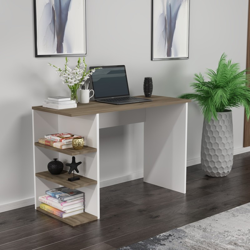 16222_0-800x800 Γραφείο Nuovo καρυδί λευκό 110x45x71 8cm μελαμίνη ed16222 - Image 1