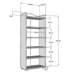 Βιβλιοθήκη Wise άσπρο μελαμίνη 60x30x160εκ ed16236 - Image 2