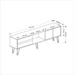 Έπιπλο tv Vana λευκό ασημί χρώμα μελαμίνη 150x50x29 6cm ed16240 - Image 2