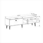 Έπιπλο τηλεόρασης Rio ανθρακί Sapphire Oak 150x35x46cm ed16242 - Image 2