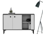 Μπουφέ Deserto ανθρακί λευκό 120x35x75cm ed16249 - Image 5