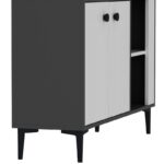 Μπουφέ Deserto ανθρακί λευκό 120x35x75cm ed16249 - Image 3