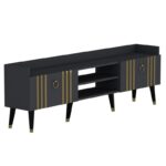 Έπιπλο τηλεόρασης termico 183 6x57 6x29 6cm ανθρακί χρυσό ed16258 - Image 4