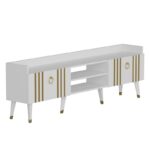 Έπιπλο τηλεόρασης termico 183 6x57 6x29 6cm λευκό χρυσό ed16259 - Image 4