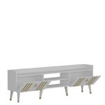 Έπιπλο τηλεόρασης termico 183 6x57 6x29 6cm λευκό χρυσό ed16259 - Image 3