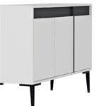 Μπουφές Arco ανθρακί λευκό χρώμα 120x40x75cm ed16260 - Image 3